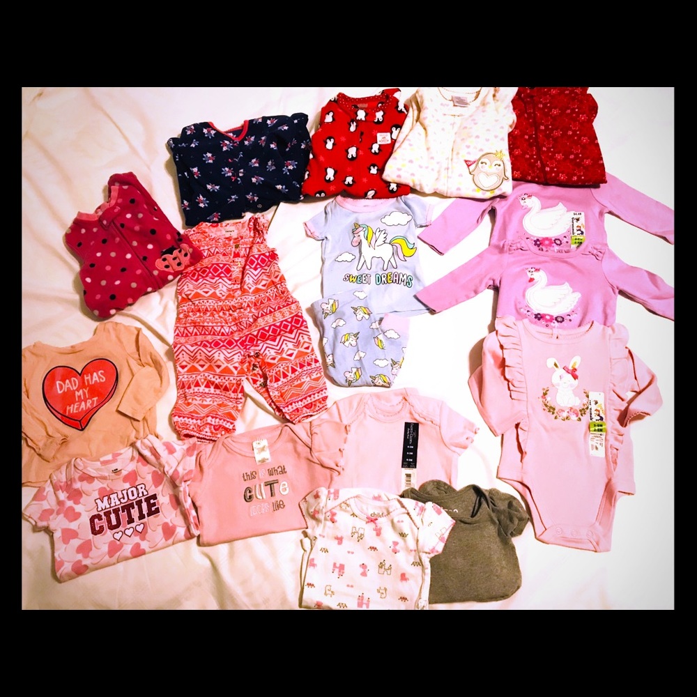 Baby girl 0-3 and 3-6 month bundle lot